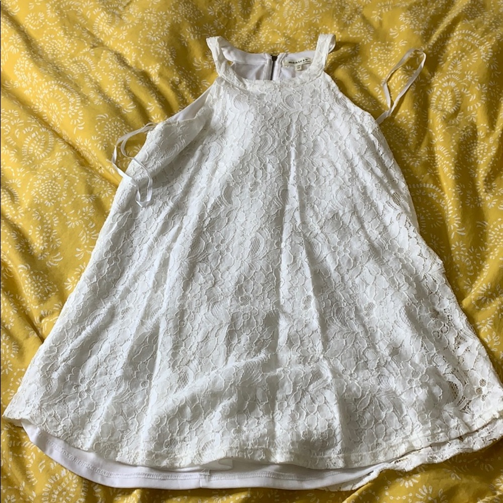 White lace mini dress